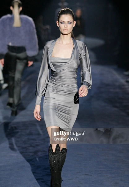 Gucci Fall 2005 Grey Draped Jersey Dress