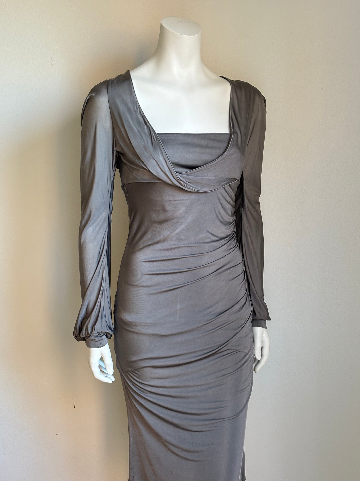 Gucci Fall 2005 Grey Draped Jersey Dress