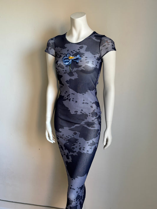 Kenzo Blue Mesh Bodycon Dress